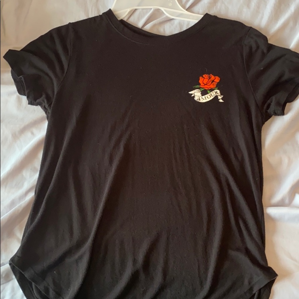 Black flowing long back t shirt